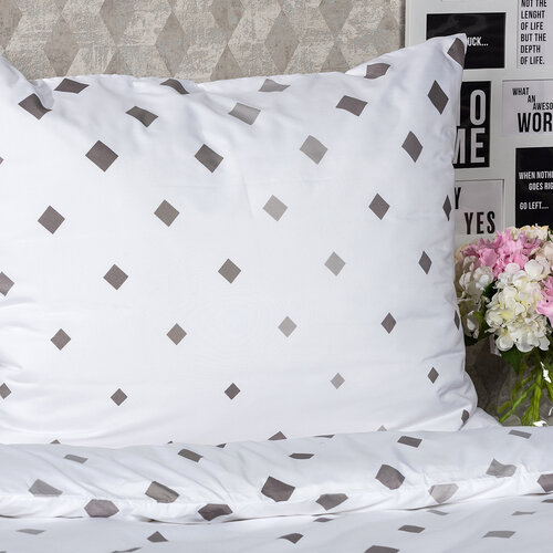 4Home Posteljnina Geometric siva mikro, 140 x 220cm, 70 x 90 cm