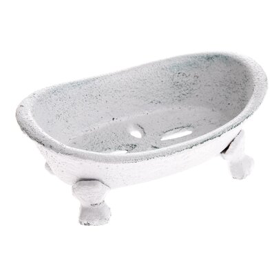 Чавунна мильниця Bath біла, 14 x 9 x 10,5 см