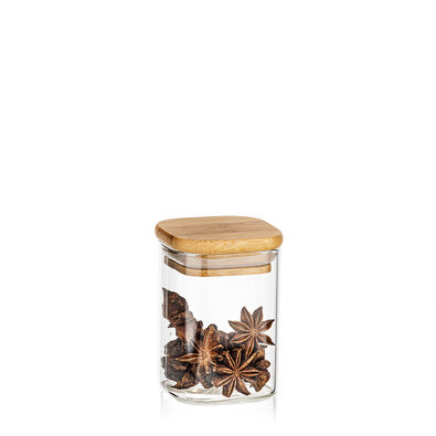 4Home Steklena posoda za živila z pokrovom Bamboo,170 ml