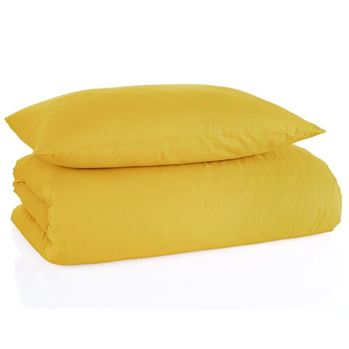 Pościel bawełniana Color musztardowy 140 x 200 cm, 70 x 90 cm