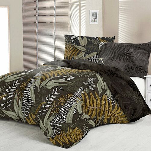 Kvalitex Pościel satynowa Luxury collection Paproć, 140 x 200 cm, 70 x 90 cm