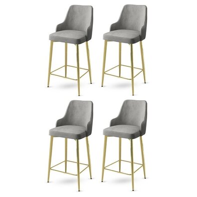 Barstuhl-Set Enox Grey and Gold, 4 Stück