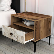 Noptieră Lizbon Walnut White