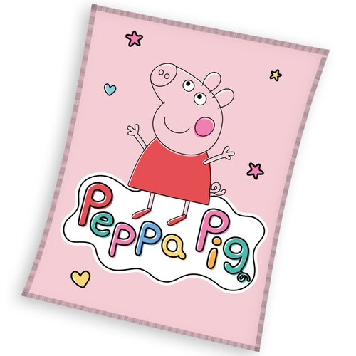 Carbotex Dětská deka Prasátko Pepa Veselá Pepina, 110 x 140 cm
