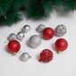 Set ornamente de Crăciun 4Home Noel, 100 buc., argintiu și roșu
