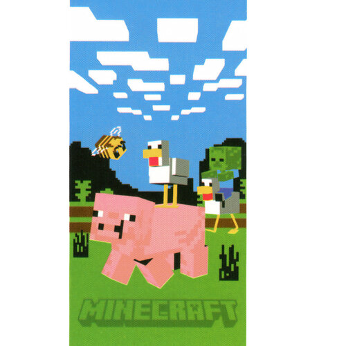 Carbotex Дитячий рушник Minecraft Свиня і Качка,70 x 140 см