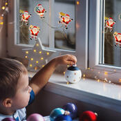 Solight LED okenná reťaz Santa, 6x LED, prísavná, 120 cm, 2x AA