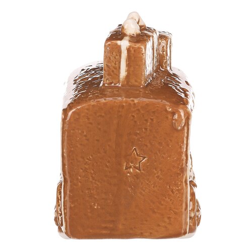 Dekoracja świąteczna Piernikowy samochodzik z oświetleniem LED, ceramika, 13 cm