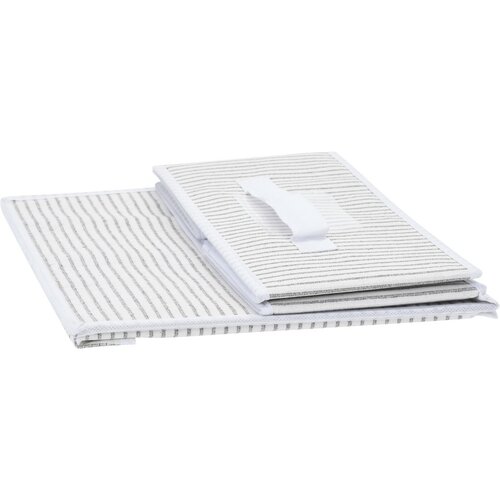 Tekstilna shranjevalna škatla z pokrovom, bela