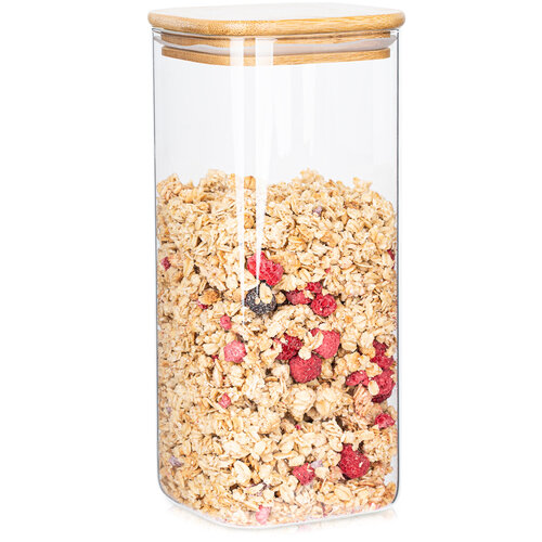 4Home Szklany pojemnik do żywności z wiekiem Bamboo, 1500 ml