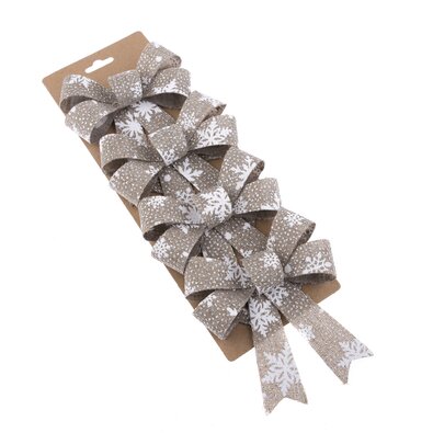 Set of Christmas bows Snowflake, 10 x 13 cm, 4 pcs