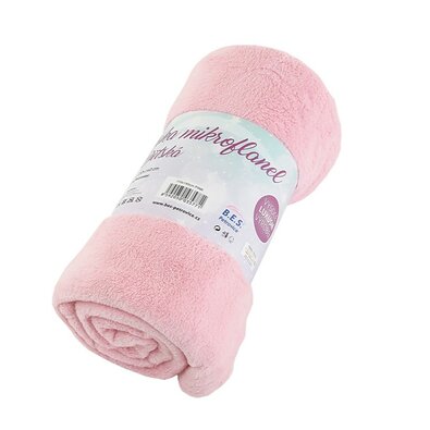B.E.S. Petrovice Kinderdecke Mikroflanell exclusive,  Rosa, 110 x 140 cm