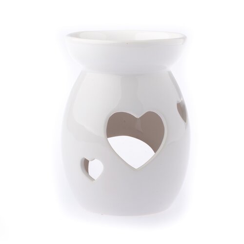 Aroma-lampă ceramică Inimă, alb
