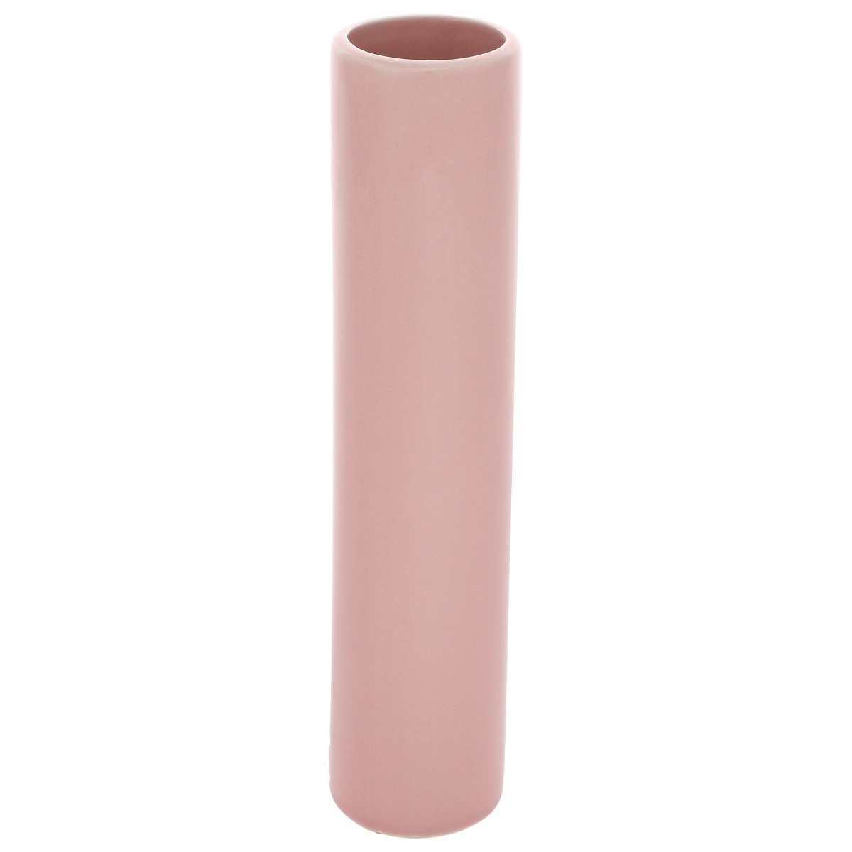 Wazon ceramicny Tube, 5 x 24 x 5 cm, różowy