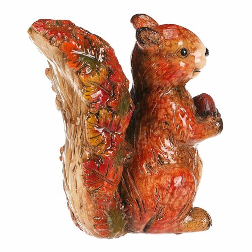 Őszi dekoráció Mókus dióval, 12 x 7 x 13 cm,kerámia