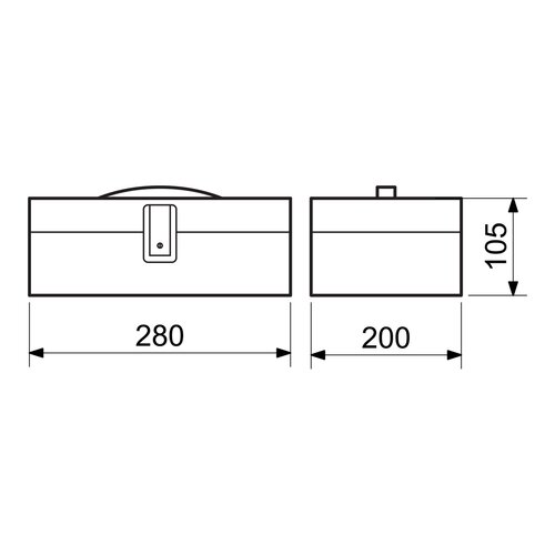 Universale Geldkassette aus Stahl TS.816 schwarz, 12,5 x 29x 21,5 cm