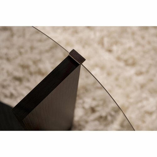 Konferenční stolek Clara Wood Black s tmavým sklem