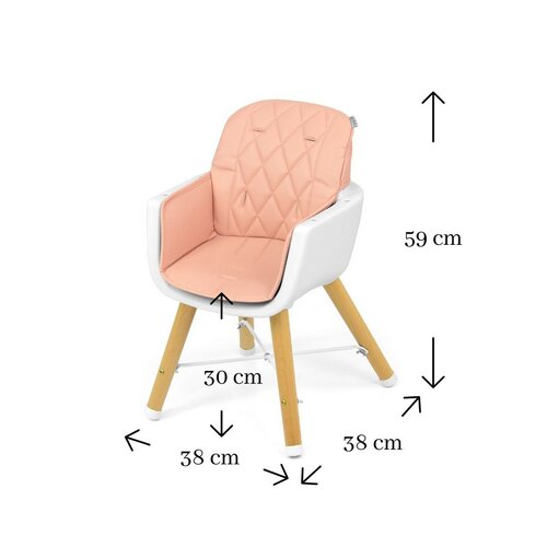 Milly Mally Jedálenská stolička 2v1 Espoo ružová, 83,5 x 52 x 52 cm