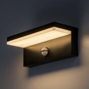Rabalux 77115 venkovní nástěnné LED svítidlo Zaragoza, se senzorem, 9W, IP54, černá