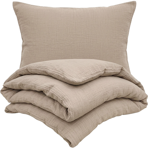 Kvalitex Baby-Musselin-Bettwäsche beige, 90 x 135 cm, 45 x 60 cm