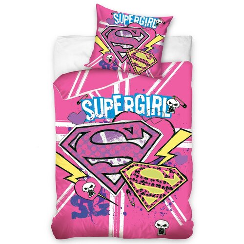 Detské bavlnené obliečky Supergirl, 140 x 200 cm, 70 x 80 cm