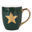Altom Vianočný hrnček Zlatá hviezda, 350 ml, zelená