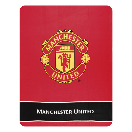 Fleecová deka Manchester United Erb, 130 x 170 cm