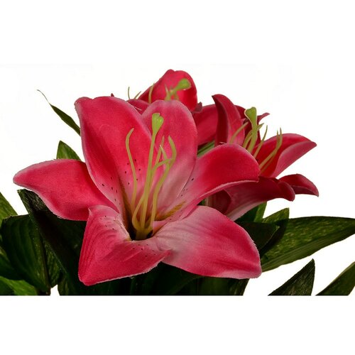 Umělá Lilie velkokvětá v květináči růžová, v. 30 cm