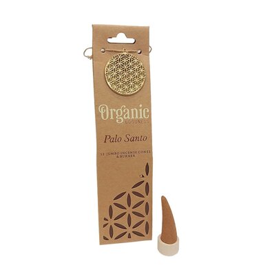 Illatos bio frangipani Palo Santo illatosító készlet, 12 db, kerámia állvánnyal