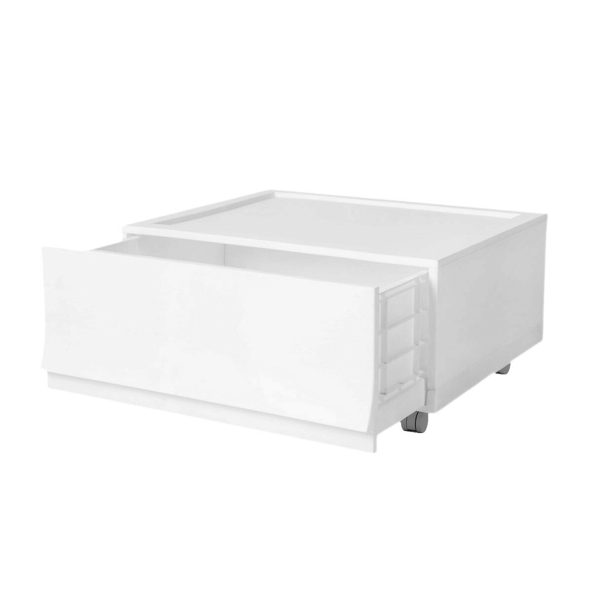 Modułowy pojemnik Wave Snow z kółkami 54,6 x 43,4x 22 cm, szeroki - 1 szuflada - kółka