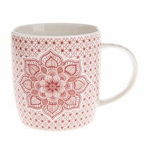 Porcelánový hrnček Mandala 360 ml, červená Porcelánový hrnček Mandala 360 ml, červená