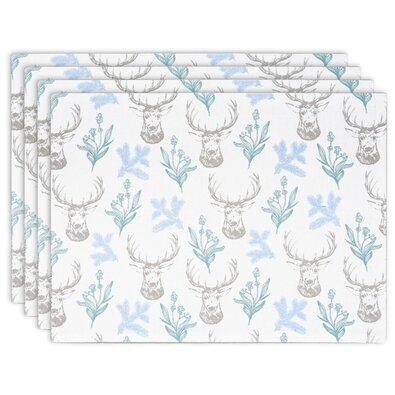 Szarvas karácsonyi teríték kedvező szett, 33 x 45 cm, 4 db