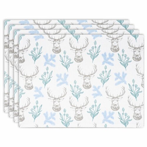 Szarvas karácsonyi teríték kedvező szett, 33 x 45 cm, 4 db