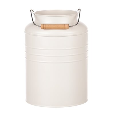 Vaza metalică Pail crem, 13 x 18 x 26 cm