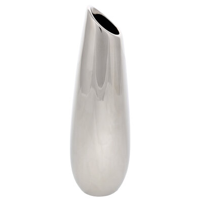 Silver kerámia váza, 12 x 36 x 12 cm