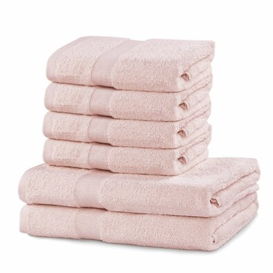 DecoKing Set of towels and bath towels Marinapink, 6 pcs