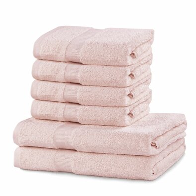 DecoKing Zestaw ręczników Marina różowy, 4 szt. 50 x 100 cm, 2 szt. 70 x 140 cm