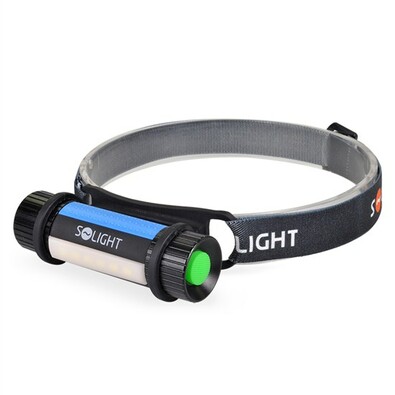 Solight WL105 Čelové a ručné LED svietidlo 2v1, čierna