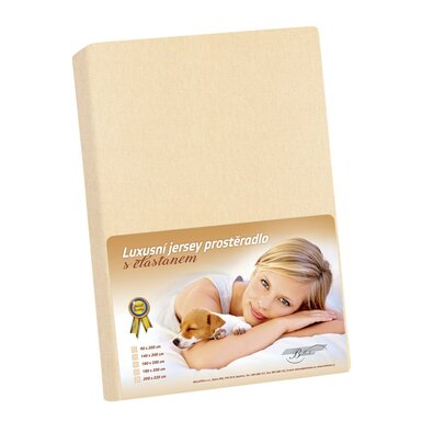 Jersey-Bettuch mit Elastan beige, 100 x 200 cm