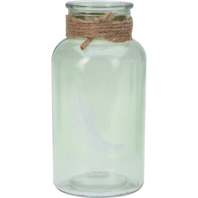 Скляна ваза Green nature світло-зелена, 8 x 13 см