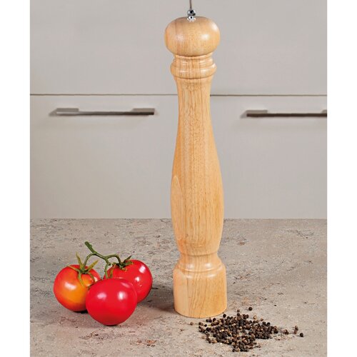 Kesper 13664 Młynek do pieprzu z drewna kauczukowego, naturalny, wys. 4,0 cm