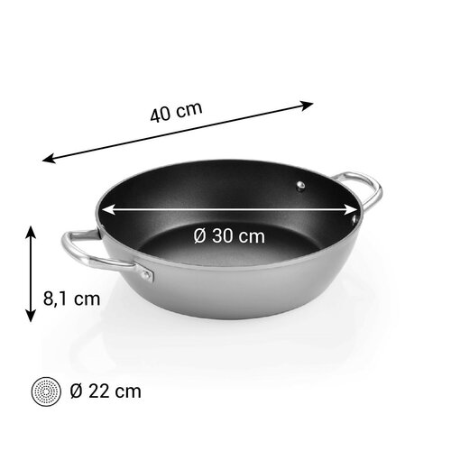 Tescoma GrandCHEF+ mélytányér 30 cm átmérőjű, 2fogantyúval rendelkező serpenyő