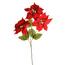 Karácsonyi bársony rózsa, 3 virággal, piros, 20 x 60 cm