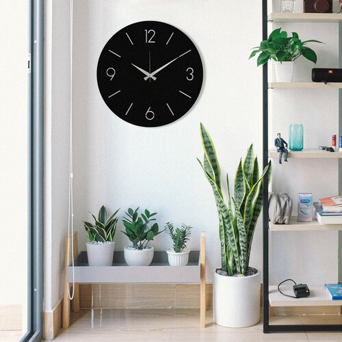 Ceas de perete Trevwela, Black , 48 x 48 cm