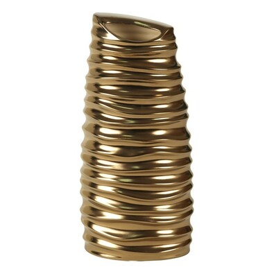 Keramická váza metailická zlatá, 30 cm