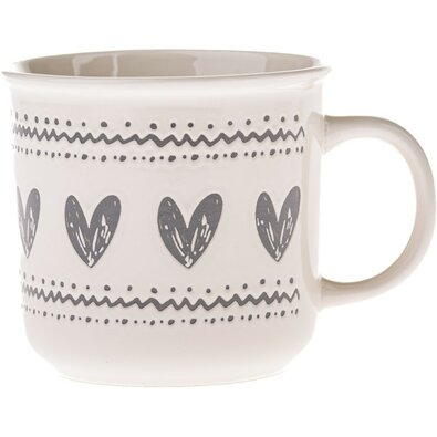 Cană din ceramică Inimioare I, 450 ml