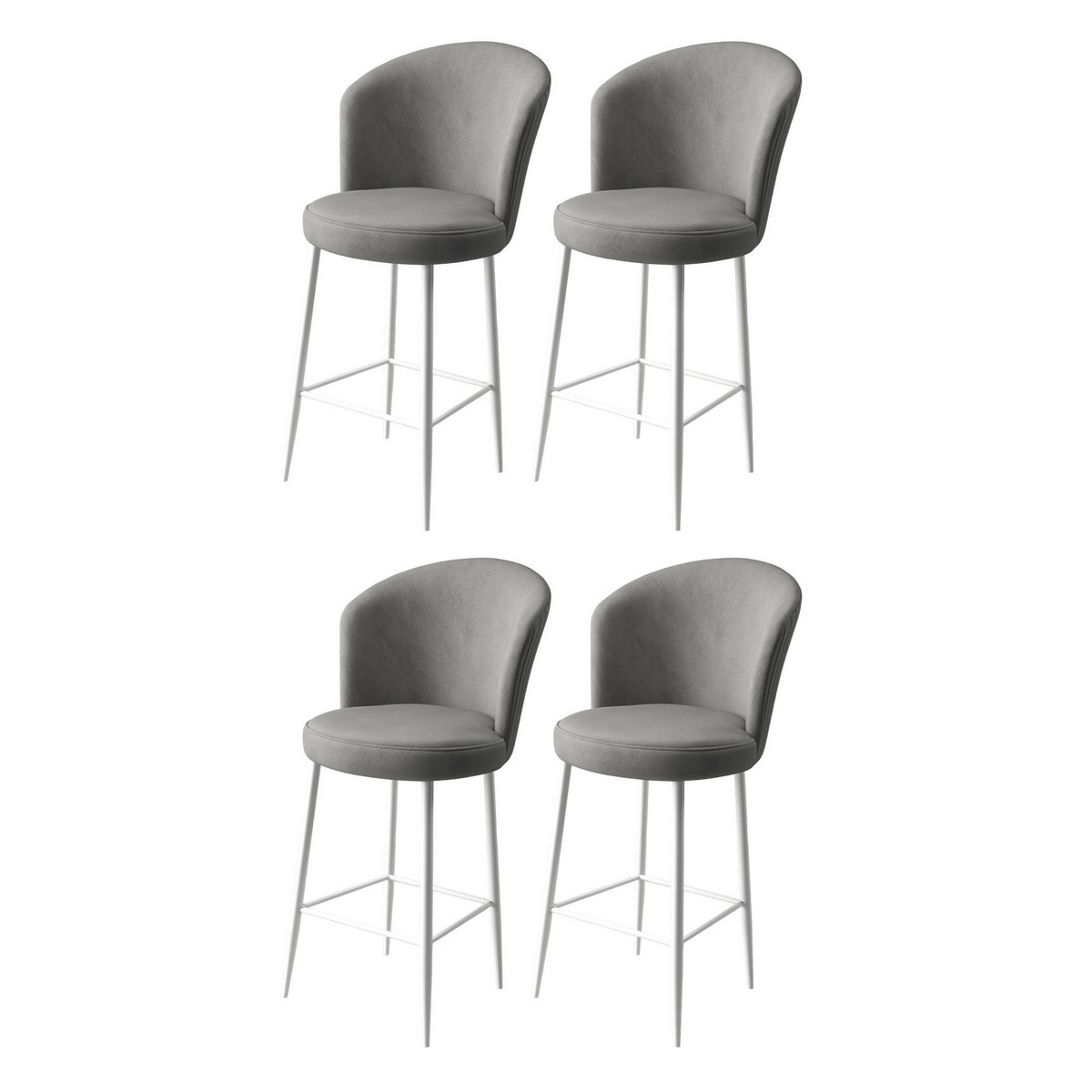 Fora Grey and White bárszék szett, 4 db, szürke, 4 db akciós termékkép 1