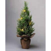 Dekoratívna zasnežená jedľa s jutou, 33 cm Dekoratívna zasnežená jedľa s jutou, 33 cm