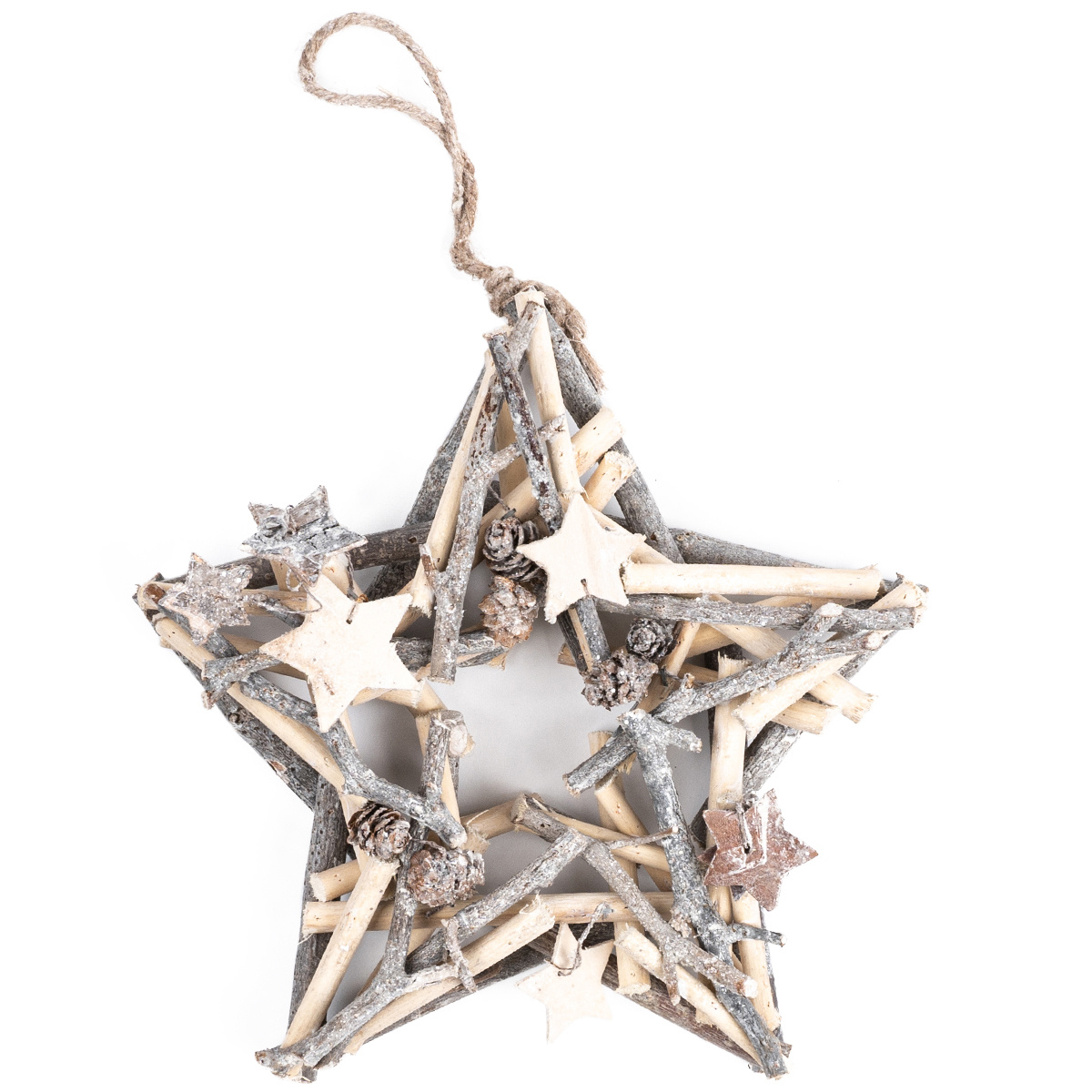 Fotografie Vánoční dřevěná hvězda Whitewood, 25 cm