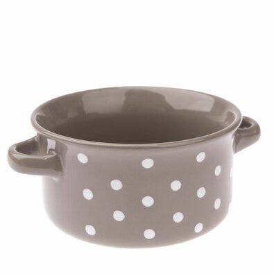 Keramična skodelica s pikami 560 ml, siva